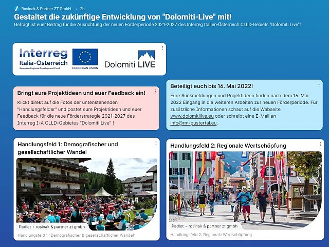 Contribuire attivamente al futuro di Dolomiti Live!